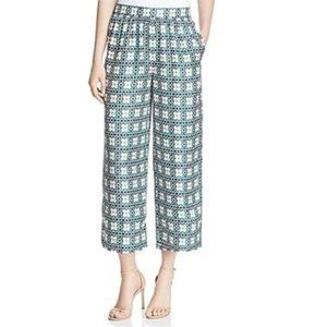 Theory Tile Print Silk Twill Culottes sz S